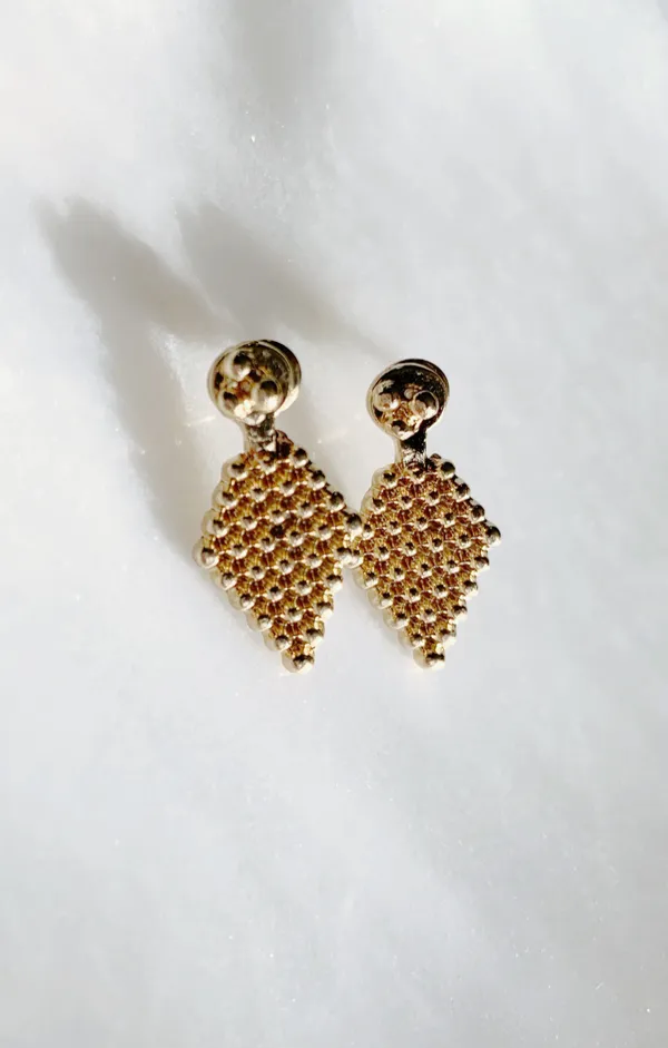 geometric gold Stud Earrings - Image 5