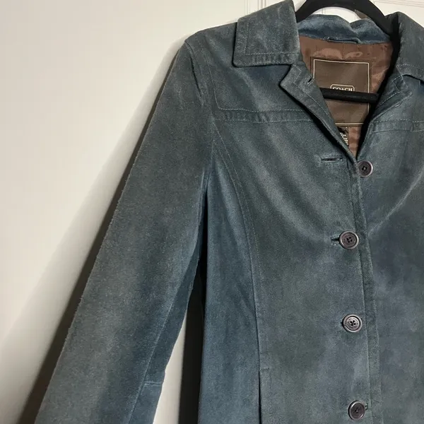 Vintage Coach 100% Suede Leather Jacket – Y2K Era - Image 11