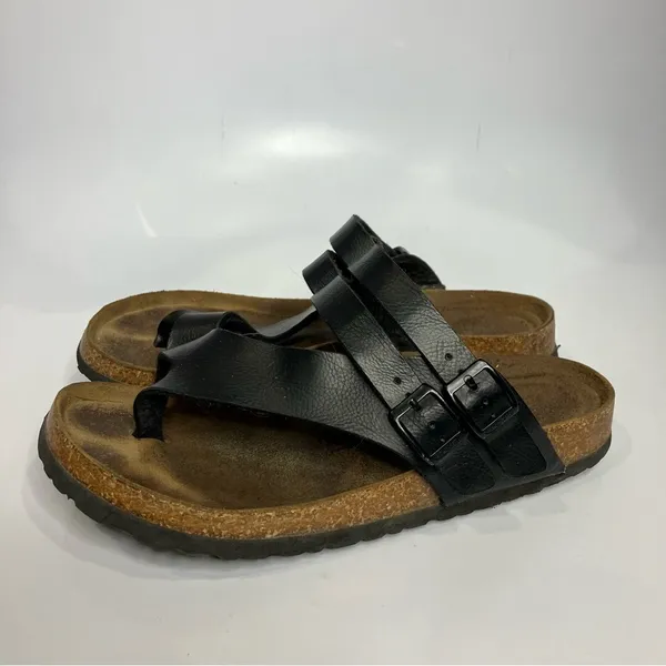 Aerothotics cork Footbed‎ sandals black brown women’s size 39 - Image 2
