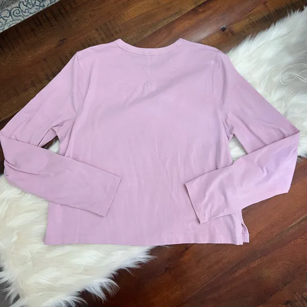 Lululemon Cropped Long Sleeve Top Dusty Rose Blush Pink Approx Size 8/10 - Image 2