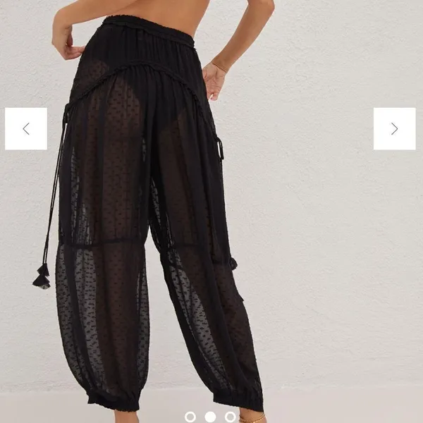 Anthropologie Breezy Sheer Balloon-Leg Pants BLK Motif L NWT IN PACKAGE - Image 3