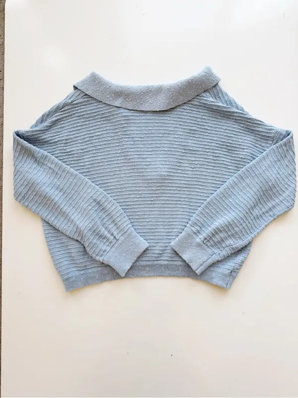 Free People Beach Blue Carter Sweater Set Size Medium - Image 9