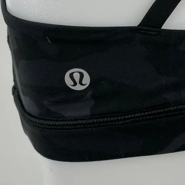 Lululemon Black Cross Back Scoop Neck Workout Athletic Sports Bra Crop Top Sz S - Image 4