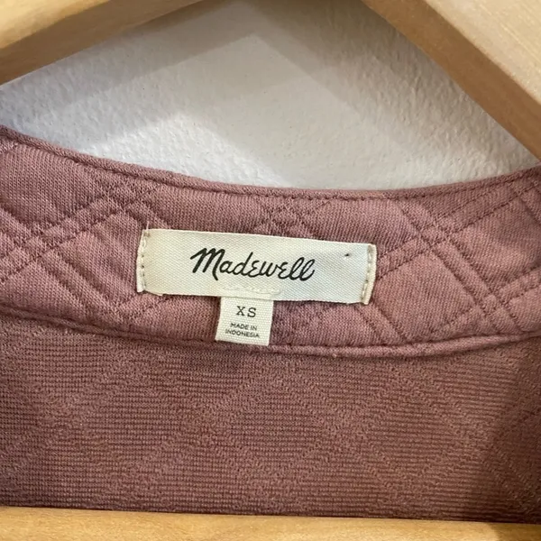 Madewell |‎ (Re) Sourced Quilted Crop Cardigan Sweatshirt In Pink Size XS - Image 5