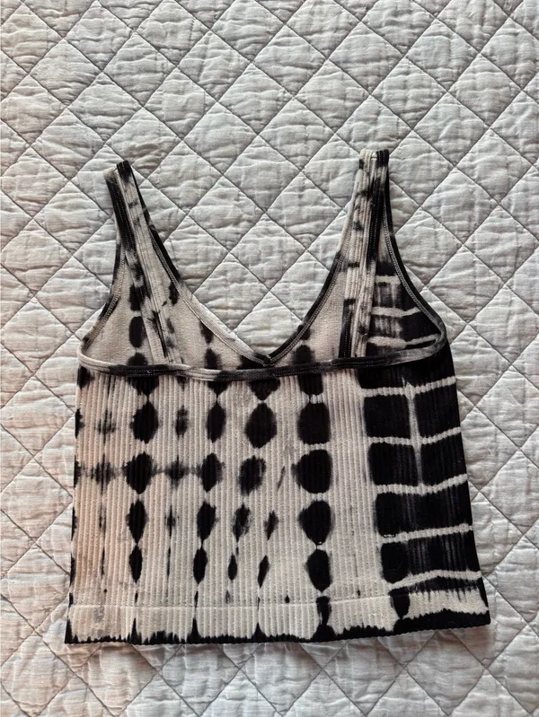 Black and White Tie Dye Tank - Image 2