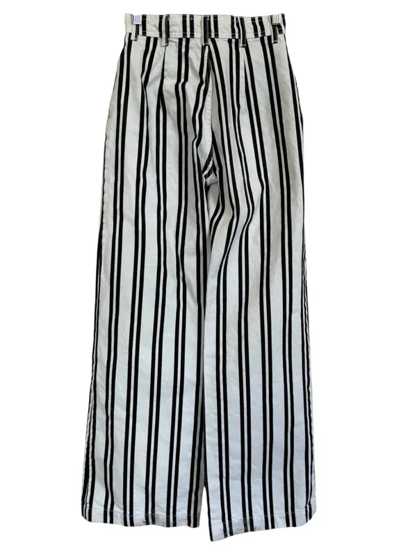 Reformation Logan Ultra High Rise Wide Leg Jeans Size 25 Black White Stripe - Image 3