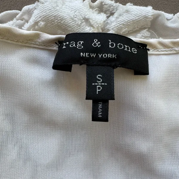 Rag and Bone "Lucie" White Floral Jacquard Top - Image 9