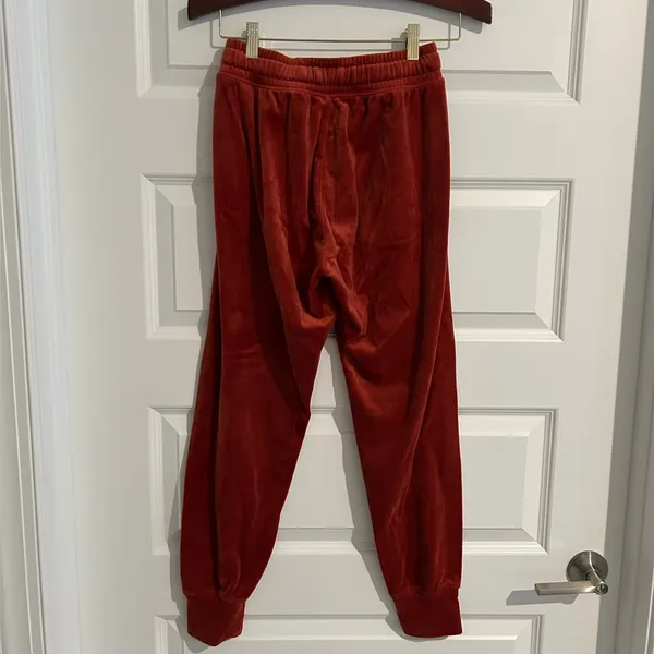 Aerie Velour Jogger Pants Rust Orange Brown Size XS - Image 10