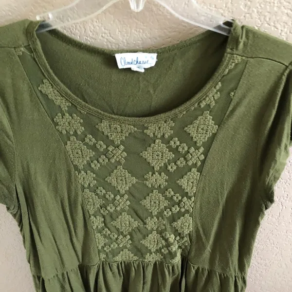 Green Knit Blouse Size L - Image 2