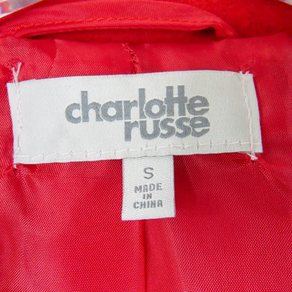 Charlotte Russe Red Wool Pea Coat Small Long Double Breasted Peacoat - Image 10