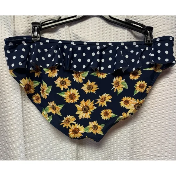 Peyton‎ & Parker Women's SZ 18.5 Sunflower Navy Polka Dots Bikini READ - Image 5