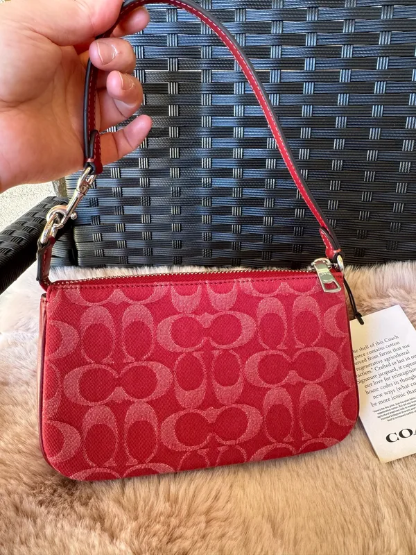 Coach Nolita 19 In Signature Denim CCZ48 denim/Silver/True Red - Image 2