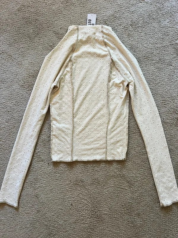 Urban Outfitters Cream Mock Neck Top - Image 4