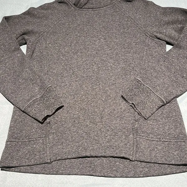 Lululemon Healthy Heart Coco‎ Pique Grey Hooded Pullover Size 6 D28 - Image 3