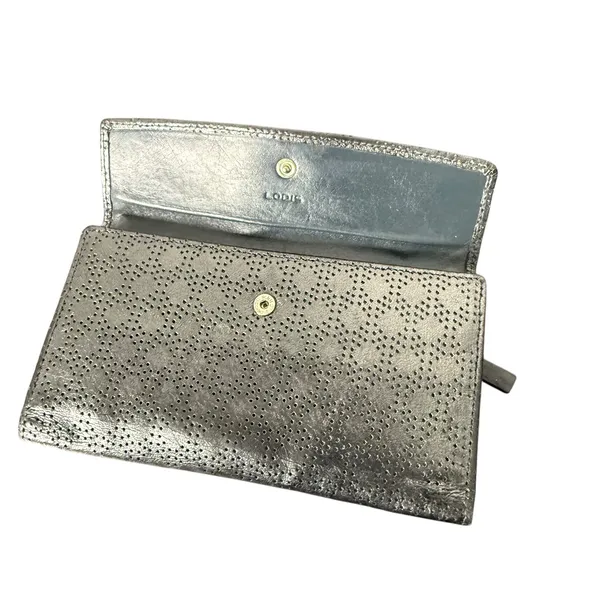 Lodis Black Leather Trifold Wallet Perforated‎ Flap Pocket Envelope Card Case ID - Image 14