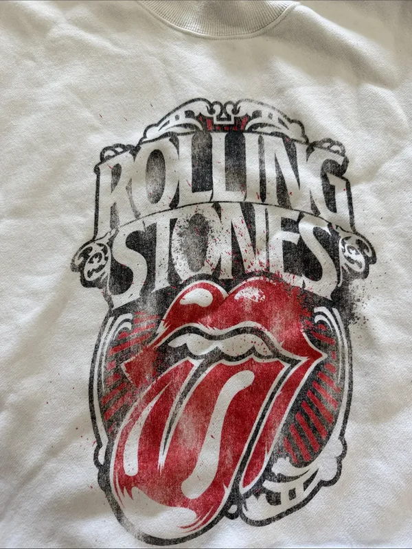 Abercrombie & Fitch Soft A&F Fleece Rolling Stones Oversized Sweatshirt Sz S - Image 3