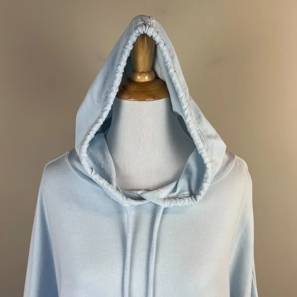 Aerie Peplum Hoodie Sweatshirt‎ Small Blue Balloon Sleeve Babydoll Oversized S - Image 5