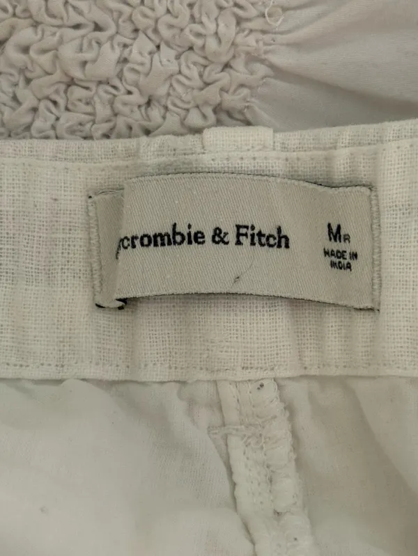 Abercrombie & Fitch Sloane Linen Blend Wide Leg Pants in White - Image 4