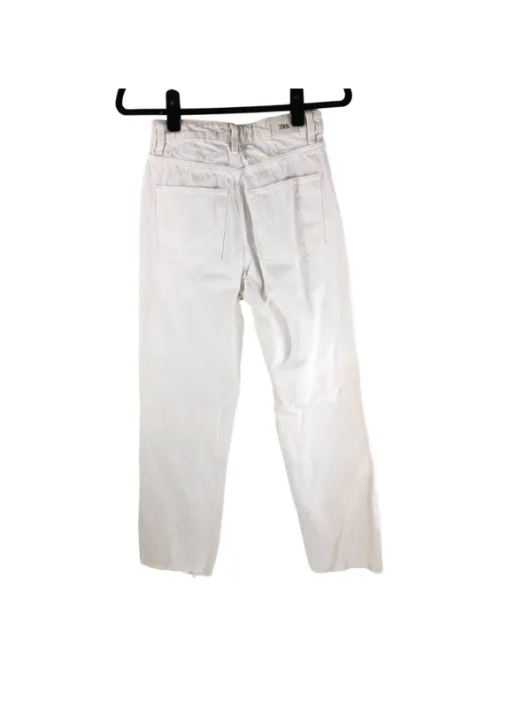 Zara Womens Mom Jeans High Rise White US 2 - Image 3