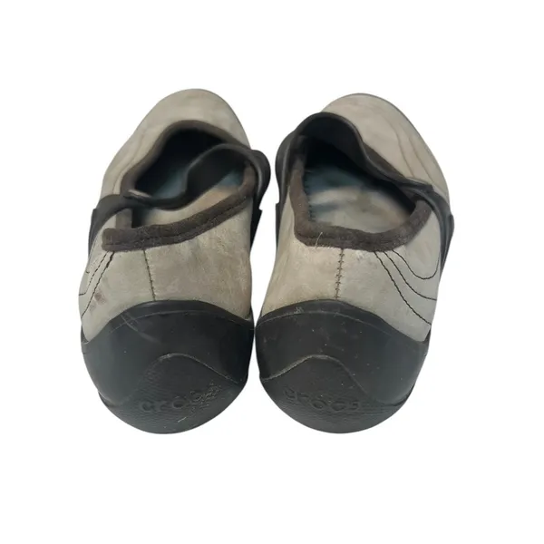 Crocs Nubuck Leather Mary Jane Comfort Slip-On Brown/Tan 8 - Image 4