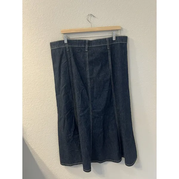 Riders Copper Women 15M Blue‎ Jean Long Dark Wash Flared Panel - Image 2