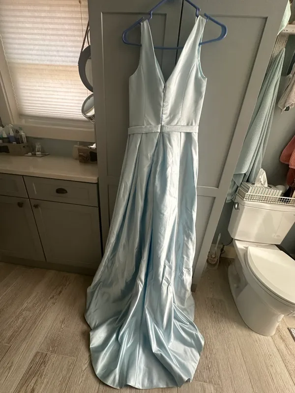 Blue Sayin Floor Length Formal Gown - Image 3