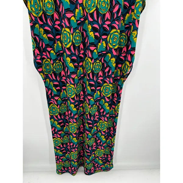 Leota Dress‎ Women's S Multi Blue Pink Bright Floral Marche Fleur V-Neck Maxi - Image 3