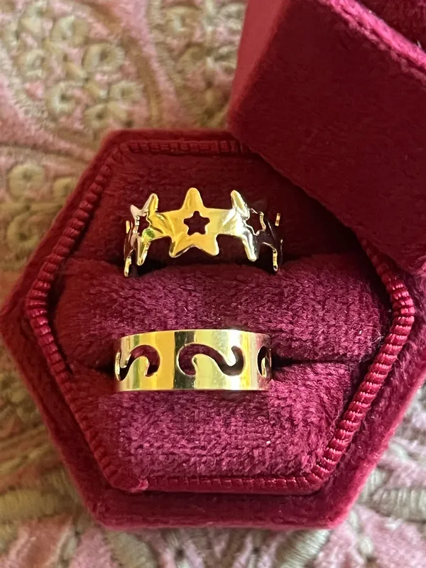 Women’s 10K Gold Plated (2) Toe Ring Set - Image 2