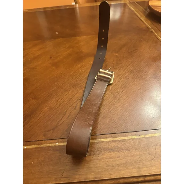 Vintage Gold Buckle Women’s Leather Belt Made In USA S - Image 4
