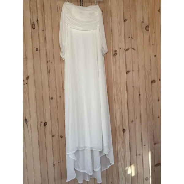 NWT Lulus Adorna White Off-the-Shoulder Maxi Dress Bridal Bride Wedding Size M - Image 2
