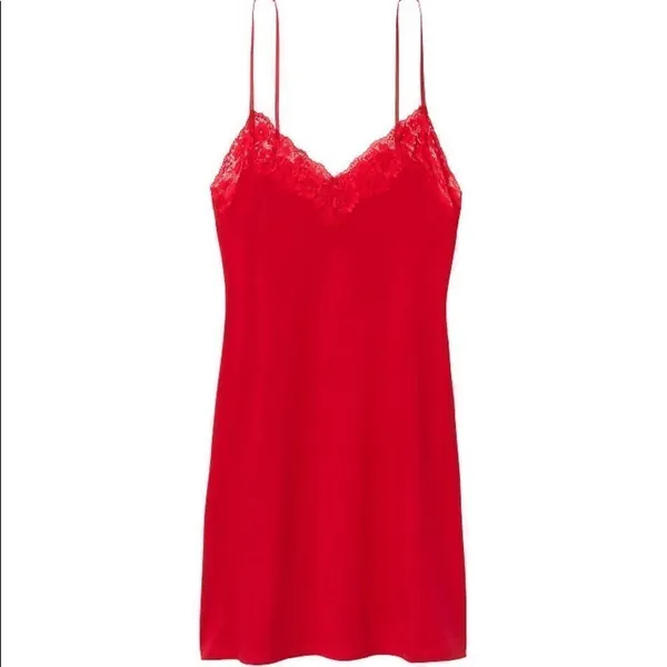 ✨HP✨Victoria's Secret Lipstick Red Pima Cotton Slip✨ - Image 5