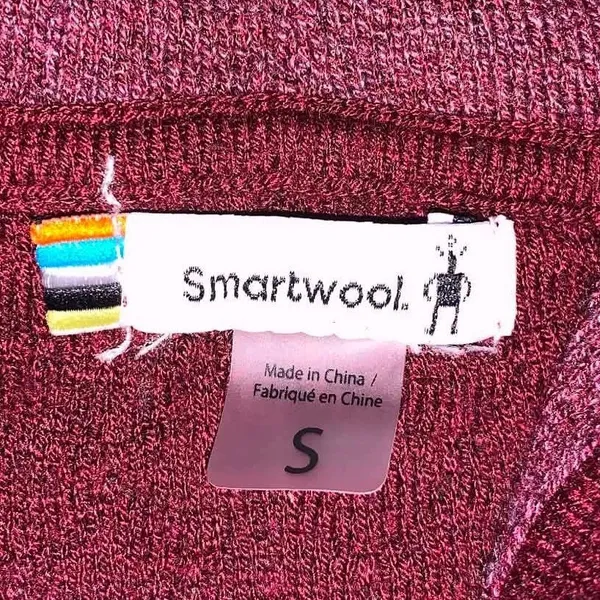 Smartwool Hoodie Colorblock Women S Burgundy Merino Wool Blend Pullover Gorpcore - Image 2