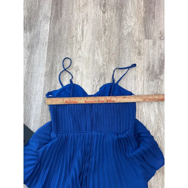 Lulus Cascading Crush Cobalt Blue Tiered Bustier Midi Dress - Image 8