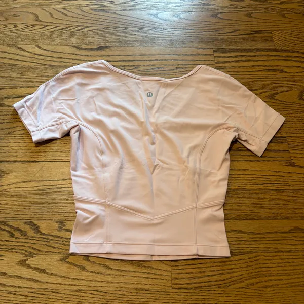 Lululemon Nulu Cropped Slim Yoga Short Sleeve Pink Mist - Image 2