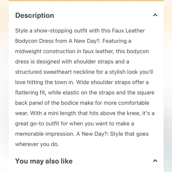 2/$30 A new day faux leather brown leather dress with bodice size small - Image 11
