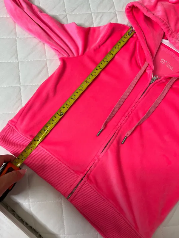 Aerie Velour Tracksuit Set Pink Y2K Lounge Pants Hoodie Coquette Barbiecore S - Image 12