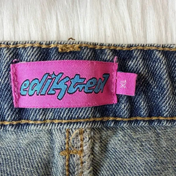 Edikted Ribbon Washed Low Rise Baggy Jeans Size XL - Image 6