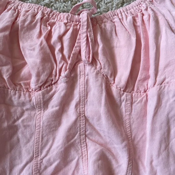 Kohl's Pink Puff Sleeve Smocked Blouse - Image 2