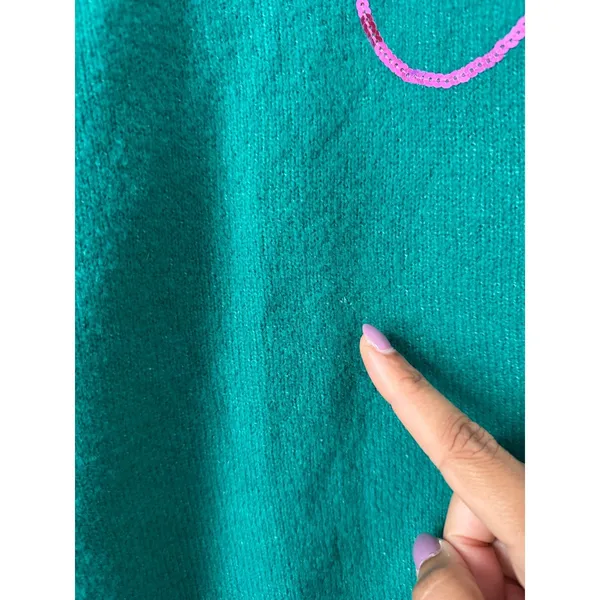 A New Day Green Ciao Ciao Sequin Mock Neck Sweater XL Relaxed Long Sleeve - Image 12
