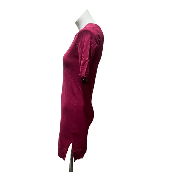 Lulus Women's XS Pink Half-Sleeve Sweater Dress V-Neck Knit - Image 5
