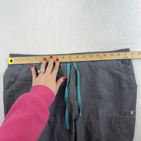 Figs L Large High Waist Yola Skinny‎ Straight Leg Scrub Pants Graphite Gray - Image 10