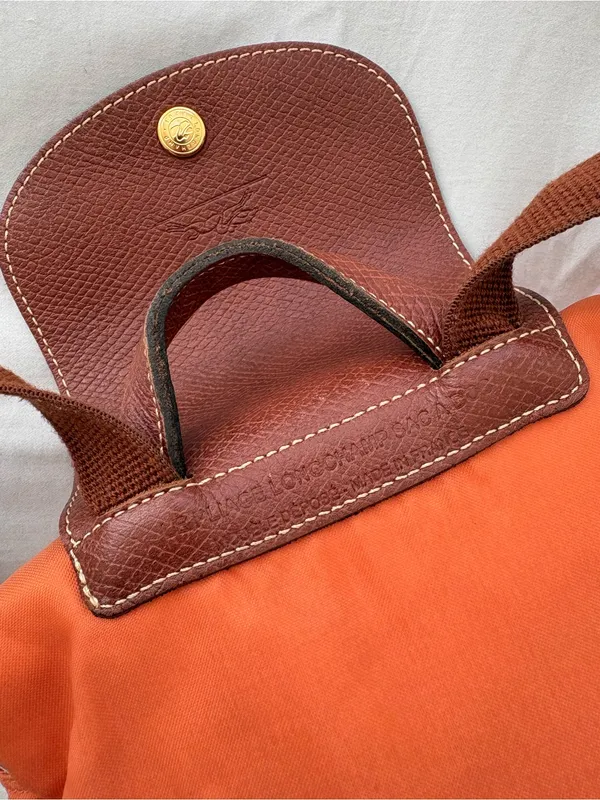 Longchamp Le Pliage Sac a Dos Backpack Nylon Orange - Image 9