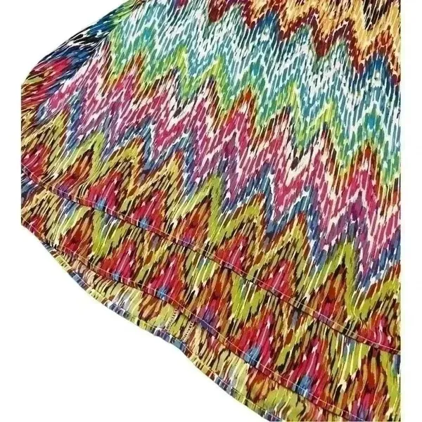 Zac & Rachel stacked multi color halter flowy blouse. Large - Image 7