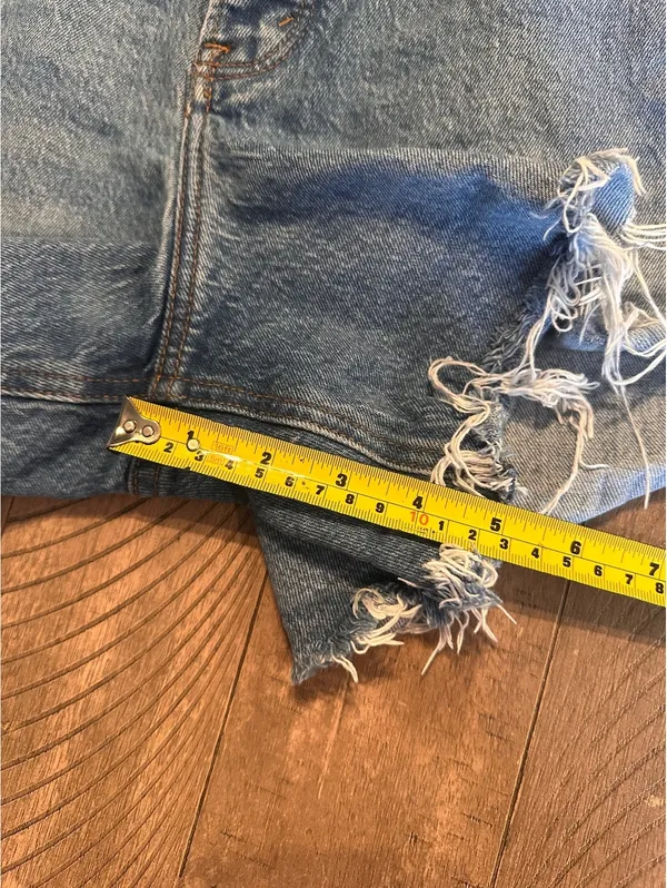 Abercrombie & Fitch High Rise Dad Shorts Denim Distressed Women’s 14 / 32 Curve - Image 8