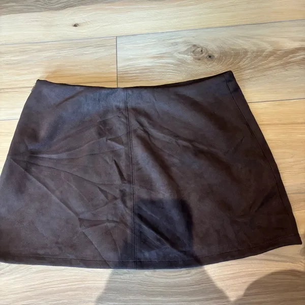 Sincerely Jules Brown Faux Suede Mini Skirt - Image 2