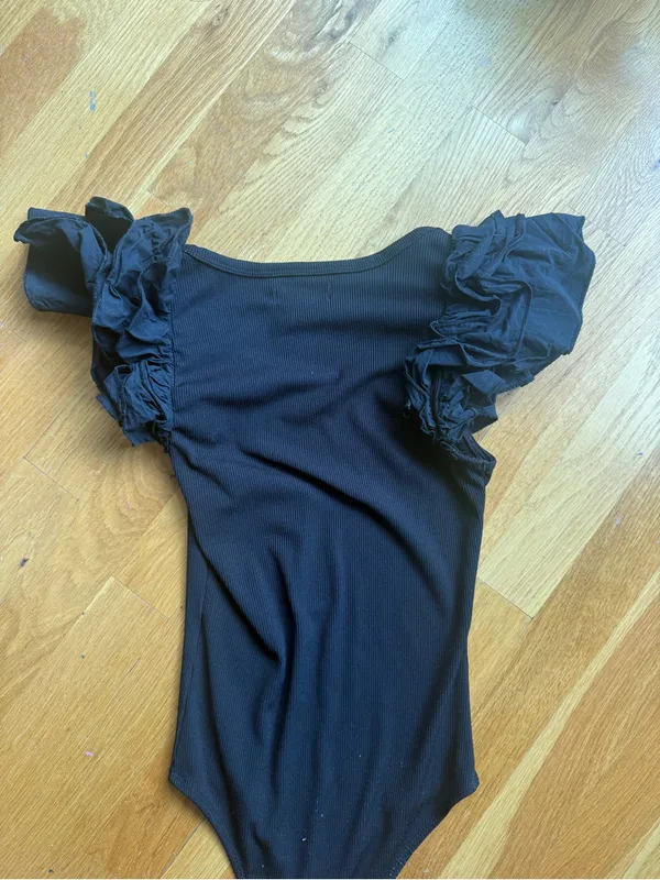 Altar'd State Black Ruffle Sleeve Bodysuit - Image 3