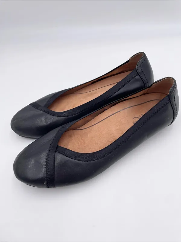 Vionic Caroll Ballet Flats Women's Size 6.5 Black Leather Comfort Shoes Chic - Image 5