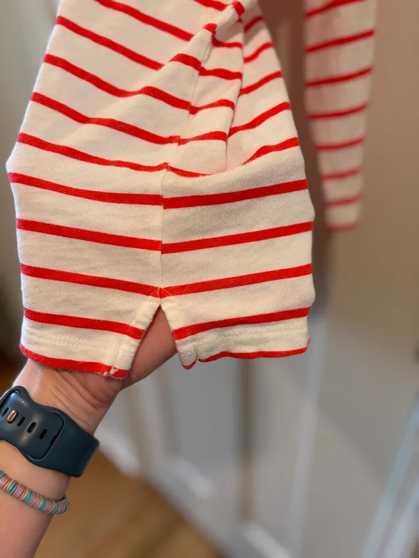 J. Crew Red Striped 3/4 Sleeve Shirt - Image 6