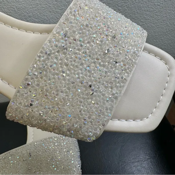 New. Elegant white Beaded Women's Casual Slide Sandals– Comfortable - Image 7