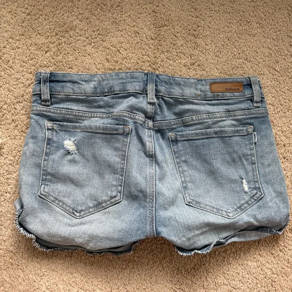 Garage Blue Jean Shorts Distressed Cuffed - Image 5